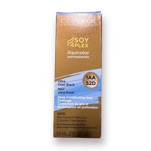 Clairol Professional Permanent Liquicolor Hair Color 1AA 52D Ultra Cool Black‎ 1